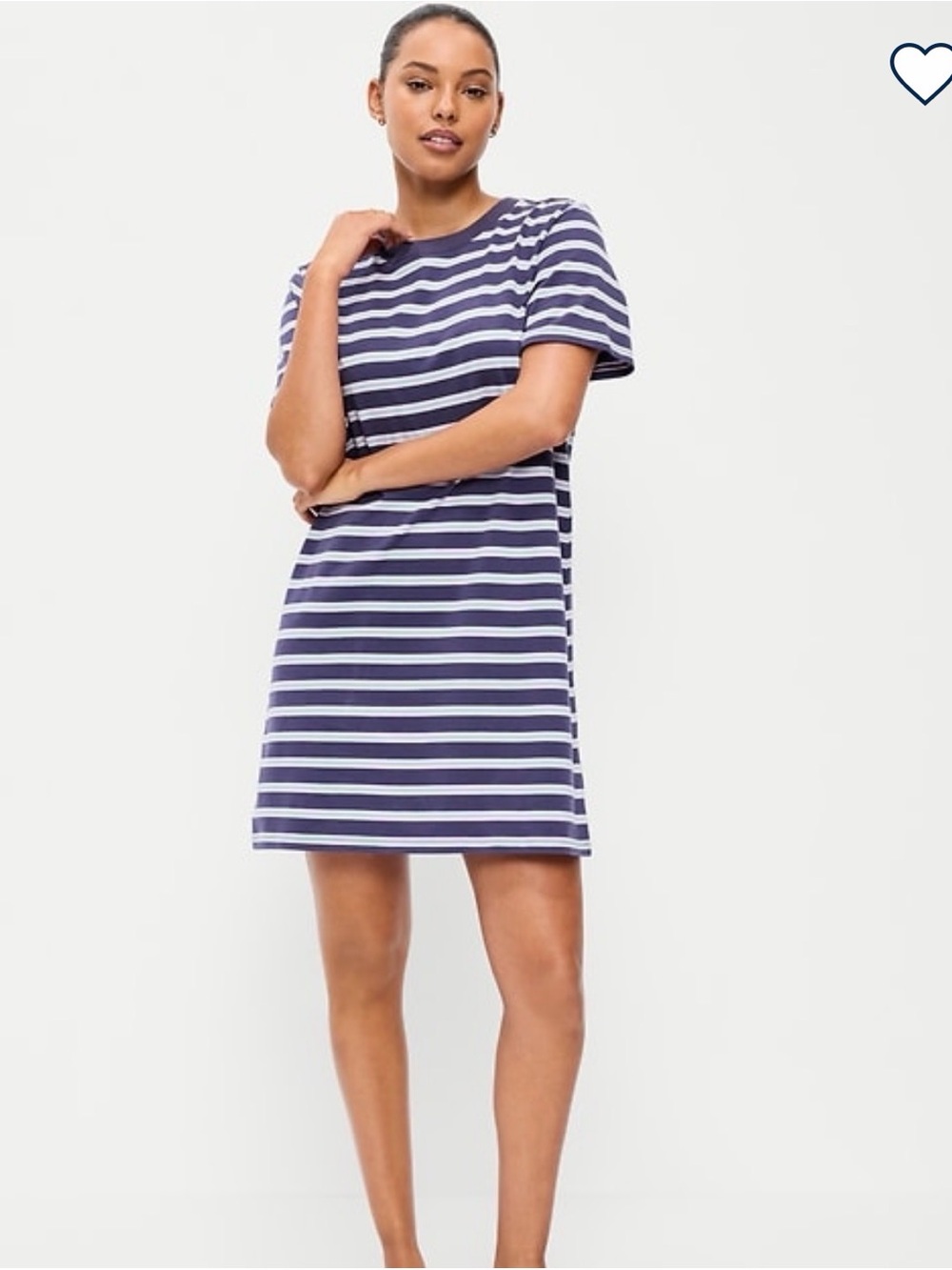 Old Navy, Navy and White Striped T-Shirt Dress